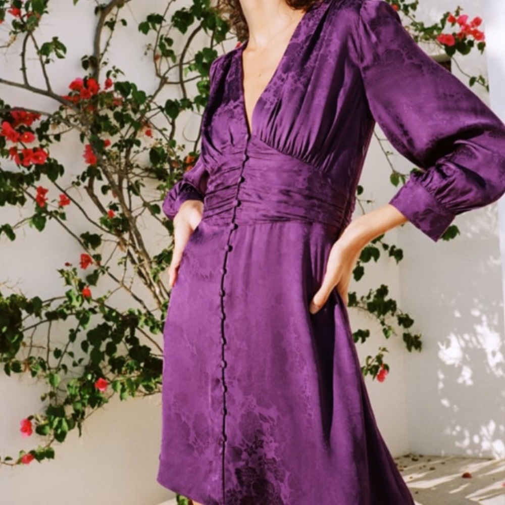Zara Lilac Jacquard Mini Dress